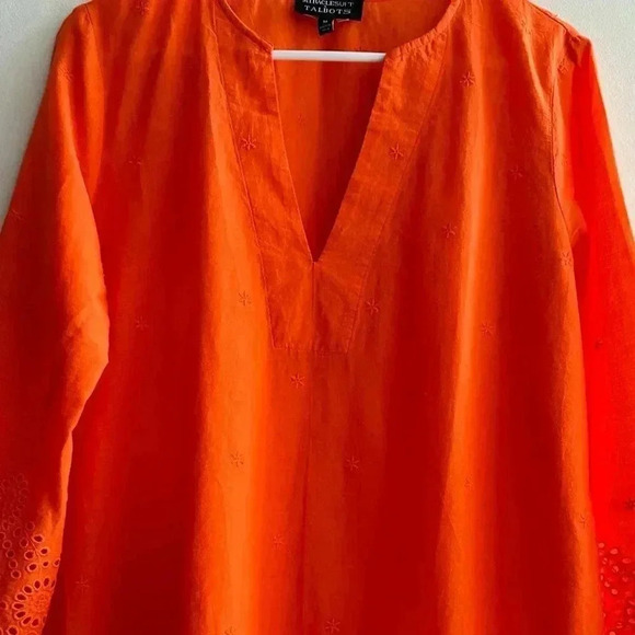 Miraclesuit x Talbot’s Eyelet Tunic Cover-Up, Orange, Swimwear, Size Medium - Picture 12 of 15